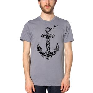 ANCHOR BIRDS Graphic Tee Print T-Shirt SML